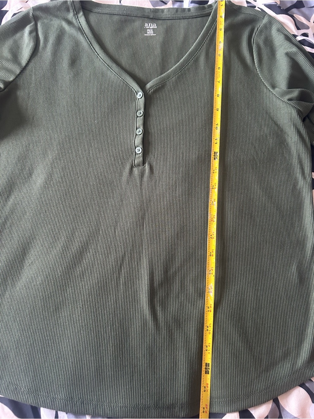 a.n.a Olive Green Long-Sleeve Henley Top - Picture 7 of 9